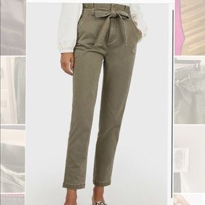 Express Olive green paperbag pants
